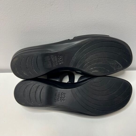 SAS Tripad Comfort Black Leather Sandals Womens Size 9.5 N Hook & Loop Closure - Picture 7 of 8
